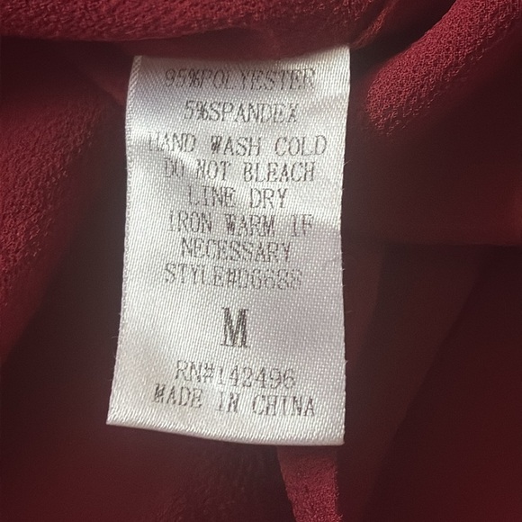 Re named Burgundy Wrap Chiffon Dress M - Picture 13 of 14